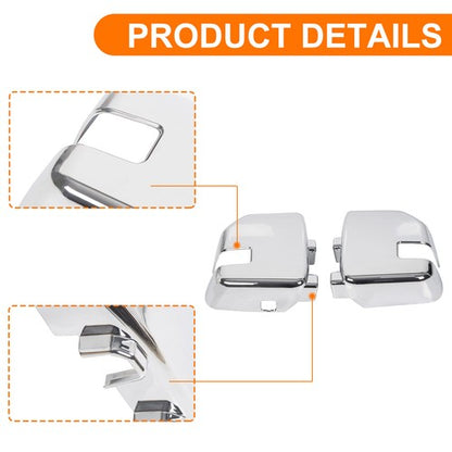 Solid Spare Full Chrome Mirror+ Handle Cover For Ford F250 F350/450/550 Super Duty 2017-2022