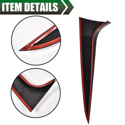 Solid Spare Fit For 19-21 BMW X4 Rear Window Spoiler Wing Side Trim Carbon Look 2pcs