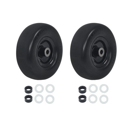 Solid Spare (2-Pack) 9X3.50-4 Flat Free Lawnmower Solid Tire and Wheel Assemblie