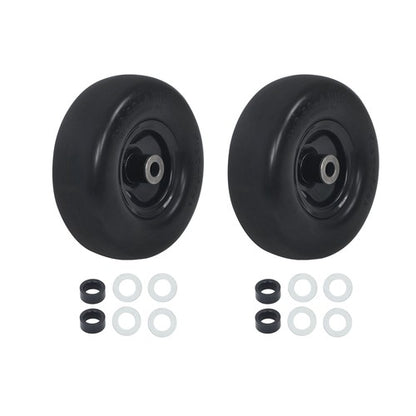 Solid Spare (2-Pack) 9X3.50-4 Flat Free Lawnmower Solid Tire and Wheel Assemblie