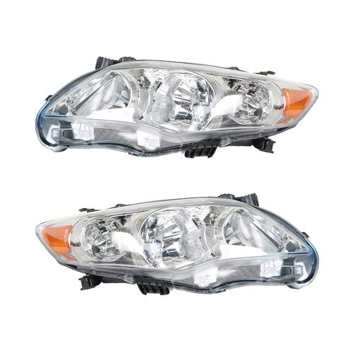 Solid Spare Halogen Headlights For Toyota Corolla 2011-2013 Headlamps Clear Left+Right Side