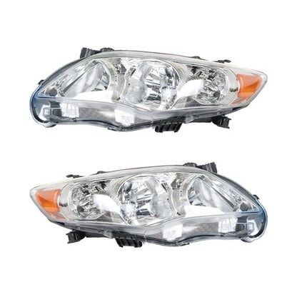 Solid Spare Halogen Headlights For Toyota Corolla 2011-2013 Headlamps Clear Left+Right Side