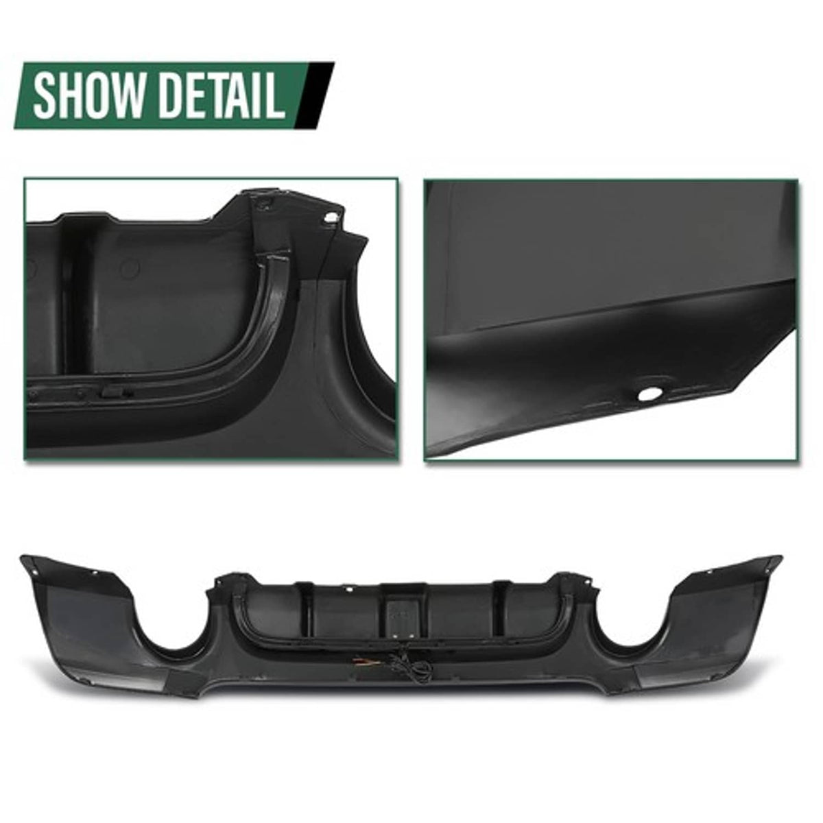 Solid Spare Rear Bumper Diffuser w/ Light Fit For 2007-2013 BMW E92 E93 3 Series M Sport