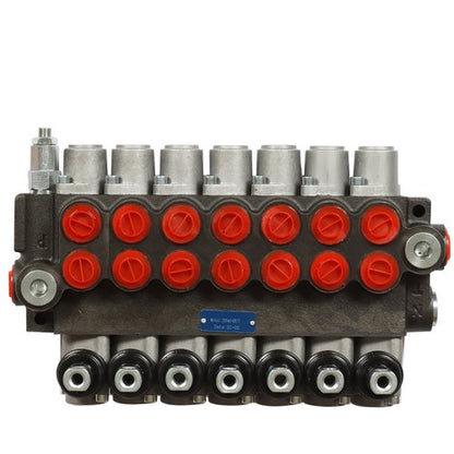 Solid Spare 7 Spool Hydraulic Directional Control Valve 13gpm P40 Double Acting Cylinder