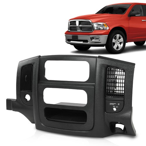 Solid Spare Fit For 2002-2005 Dodge Ram Center Dash Radio Trim Air Vent Bezel Panel Black