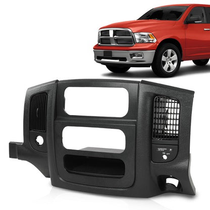 Solid Spare Fit For 2002-2005 Dodge Ram Center Dash Radio Trim Air Vent Bezel Panel Black