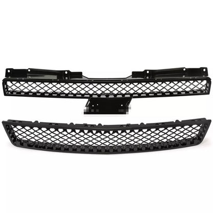 Solid Spare For 07-14 Chevy Tahoe/Suburban/Avalanche Mesh Front Bumper Grille Grill Black