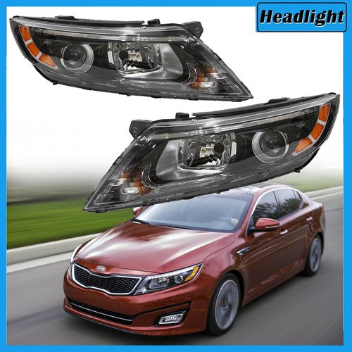 Pair Fits 2014-2015 Kia Optima Halogen Projector Headlight Left & Right Side