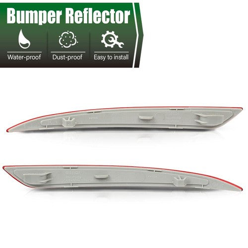 Solid Spare Rear Bumper Reflector Light Left+Right Side Red Fit For 2013-2018 Ford Fusion