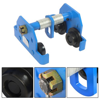 Solid Spare 4400 LBS/2 Ton 65-180mm Adjustable Dual Wheels I-Beam Hand Trolley Alloy Steel
