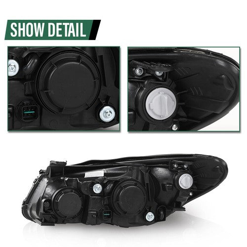 Solid Spare Fit For 2007-2010 Hyundai Elantra Clear Chrome Headlights Assembly Left+Right
