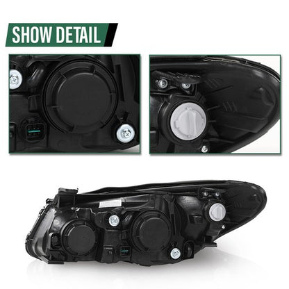 Solid Spare Fit For 2007-2010 Hyundai Elantra Clear Chrome Headlights Assembly Left+Right