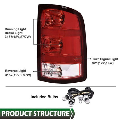 Solid Spare Fit For 07-13 GMC Sierra 1500 2500 3500 Rear Tail Light Brake Lamp Right Side