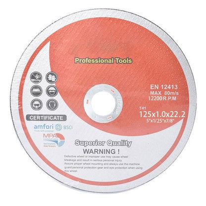 Solid Spare 100 Pack 5"x0.040"x7/8" Cut-off Wheel - Metal & Stainless Steel Cutting Discs