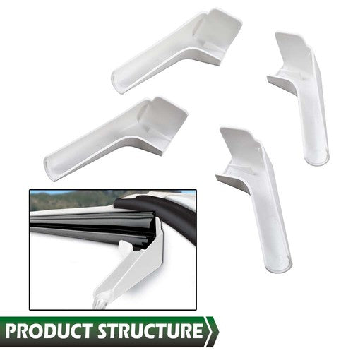 Solid Spare 4pcs RV Camper Rain Gutter Spout Extensions Long Version Left and Right White