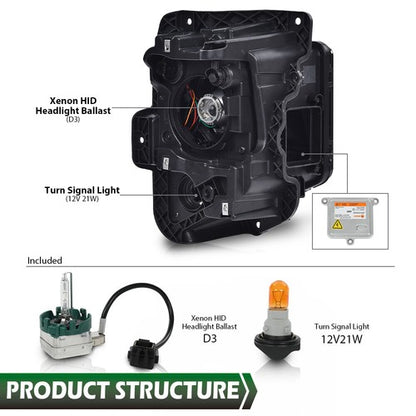 Solid Spare Fit For 19-21 Chevy Blazer Left Side HID/Xenon Projector Headlight w/ HID Kit