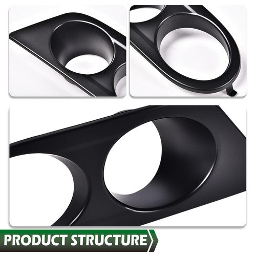 Solid Spare Fit For 01-06 BMW E46 M3 2-Door Matte Black Front Bumper Fog Light Cover