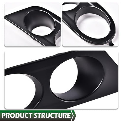 Solid Spare Fit For 01-06 BMW E46 M3 2-Door Matte Black Front Bumper Fog Light Cover