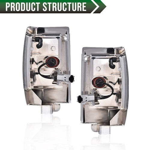 Solid Spare Fit For 90-97 Nissan D21 Pickup Chrome Parking Corner Side Marker Signal Lights