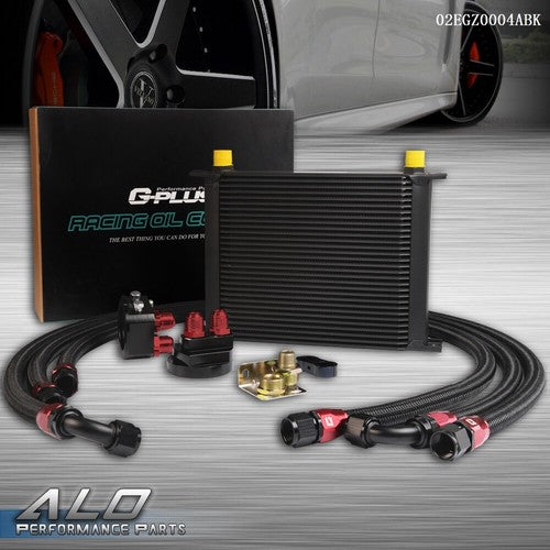 Solid Spare 30 Row AN10 Universal Aluminum Engine Oil Cooler + Filter Relocation Kit