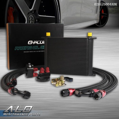 Solid Spare 30 Row AN10 Universal Aluminum Engine Oil Cooler + Filter Relocation Kit