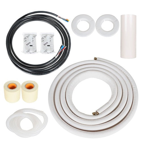 Solid Spare 16FT 1/4Inch - 1/2Inch Dia. Air Conditioning Cooling Connection Pipe Install Kit