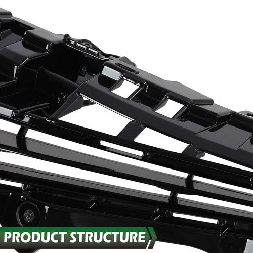 Solid Spare Fit For 2018 2019 2020 Toyota Camry SE XSE Front Bumper Upper Grille Grill Black