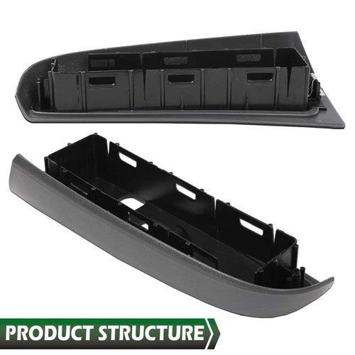 Solid Spare Fit For 03-2007 Chevy Silverado GMC Sierra Front Right Window Switch Bezel Gray