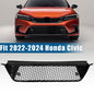 Fit 2022-2024 Honda Civic 4DR Glossy Black Front Bumper Lower Grille Honeycomb