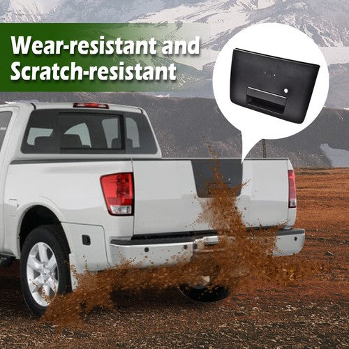Solid Spare Tailgate Rear Handle Black Fit For 2004-2012 Nissan Titan W/ Emblem Provision