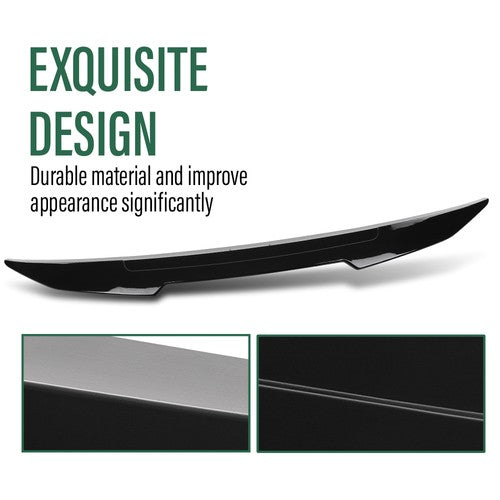 Solid Spare Fits 2021+ BMW G22 430i M440i & G82 M4 Glossy Black PSM Style Trunk Spoiler Wing