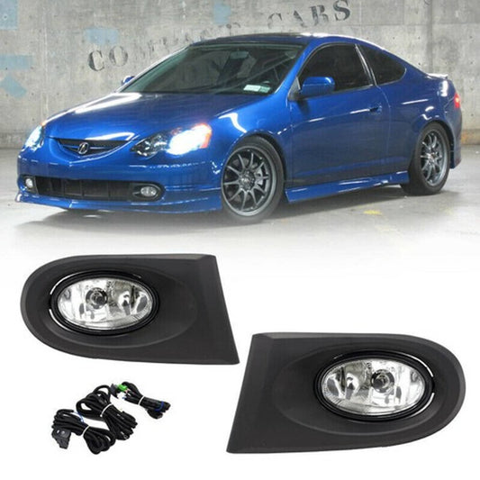Solid Spare For 2002 -2004 Acura RSX 2DR Pair Clear Lens Bumper Fog Lights Lamps w/wiring
