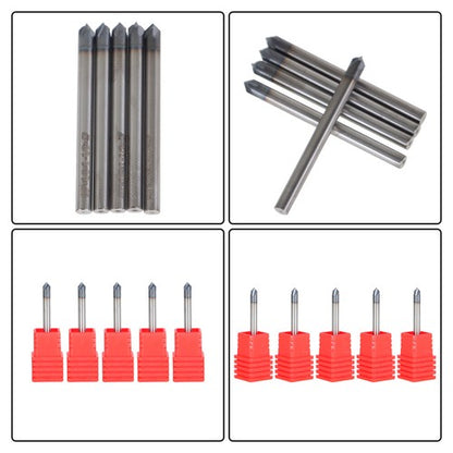 Solid Spare 5 Piece 1/8" 4 Flute 90 Degree Carbide Chamfer Mill 1-1/2" OAL - TiALN COATED