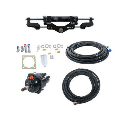 Solid Spare 350HP Hydraulic Outboard Steering System Helm Pump Cylinder Tubing Kit 26ft