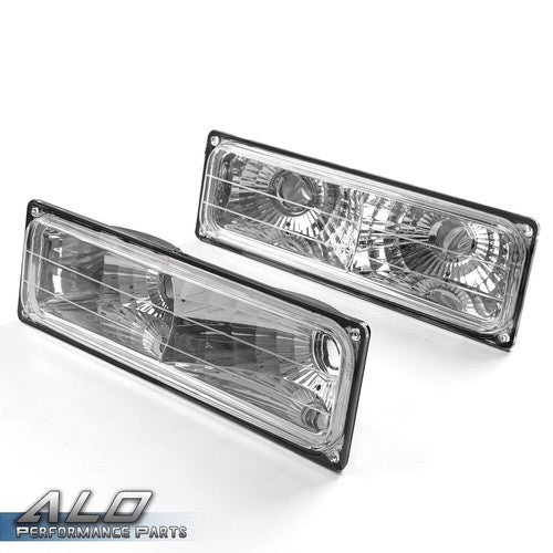 Solid Spare Fit For 88-98 Silverado Pickup Bumper Parking Lights Turn Signal Lamps Pair