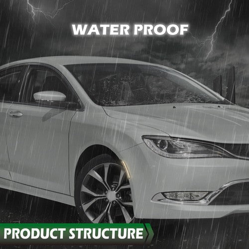 Solid Spare Smoke Lens LED Front Side Marker Lights Fit For 15-17 Chrysler 200 Left+Right