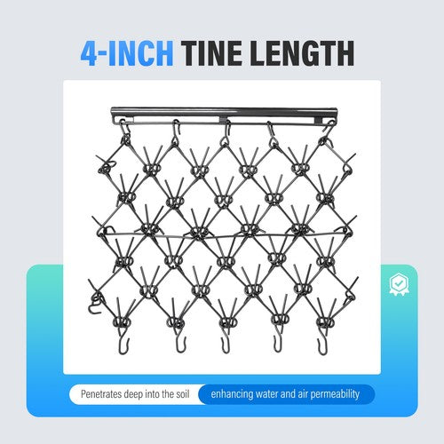 Solid Spare Steel Drag Harrow 4X4FT Heavy Duty Chain For ATV UTV Tractor Leveling Grading