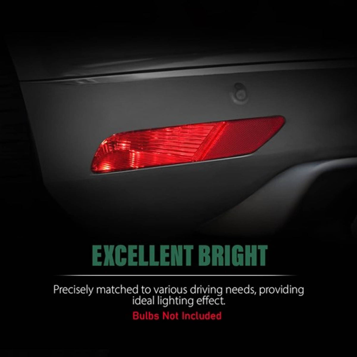 Solid Spare Fit For 14-17 Volvo XC60 Rear Bumper Reflector Fog Light Brake Lamp Left Side