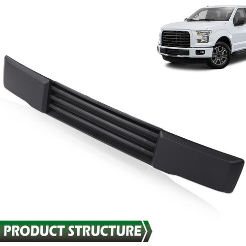 Solid Spare Fit For 2015-2017 Ford F-150 Front Bumper Cover Lower Grille Trim Panel Black