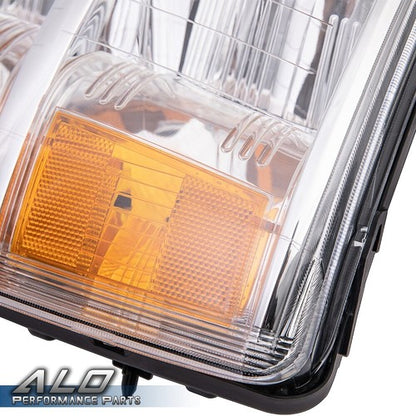 Solid Spare For 2007-2014 Chevy Silverado 1500 2500HD 3500HD Headlights Chrome Housing Pair
