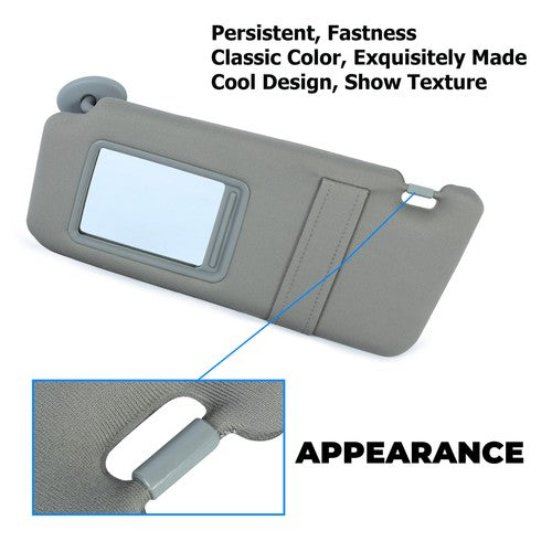 Solid Spare For Toyota Camry 2007-2011 Gray Car Sun Visor Pair Left & Right Side W/ Sunroof