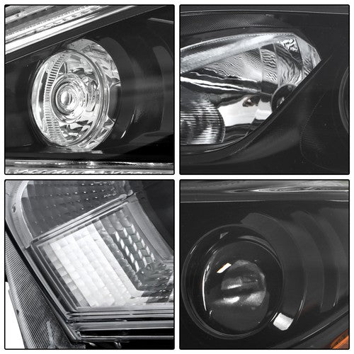 Solid Spare For 2018 Nissan Murano LH+RH Headlights Headlamps Clear Lens Halogen w/ LED DRL