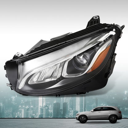 Solid Spare Fit For 2016-2019 Mercedes Benz GLC-Class LED Headlight w/o AFS Left Side LH