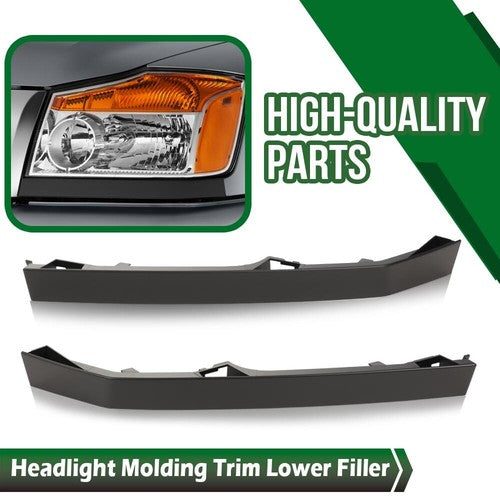 Solid Spare 2* Headlight Molding Trim Lower Filler Fit For Nissan 2004-15 Titan Armada QX56