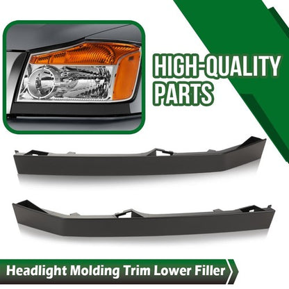 Solid Spare 2* Headlight Molding Trim Lower Filler Fit For Nissan 2004-15 Titan Armada QX56