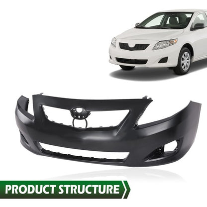 Solid Spare Front Bumper Cover Fascia Black Fit For 2009 2010 Toyota Corolla Sedan