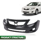Solid Spare Front Bumper Cover Fascia Black Fit For 2009 2010 Toyota Corolla Sedan