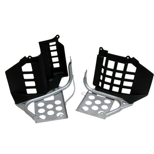 Solid Spare LH + RH Heel Guard Footrest W/Black Nerf Bars For Yamaha Banshee 1987-2006