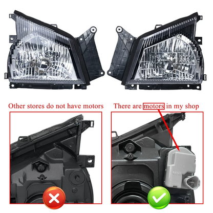 For 2004-2007 Isuzu NPR NQR 2006-07 GMC W4500 Headlight+Corner Light With Motor