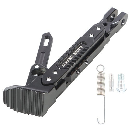 Solid Spare Motorcycle CNC Aluminum Alloy Adjustable Kickstand Foot Side Stand Black